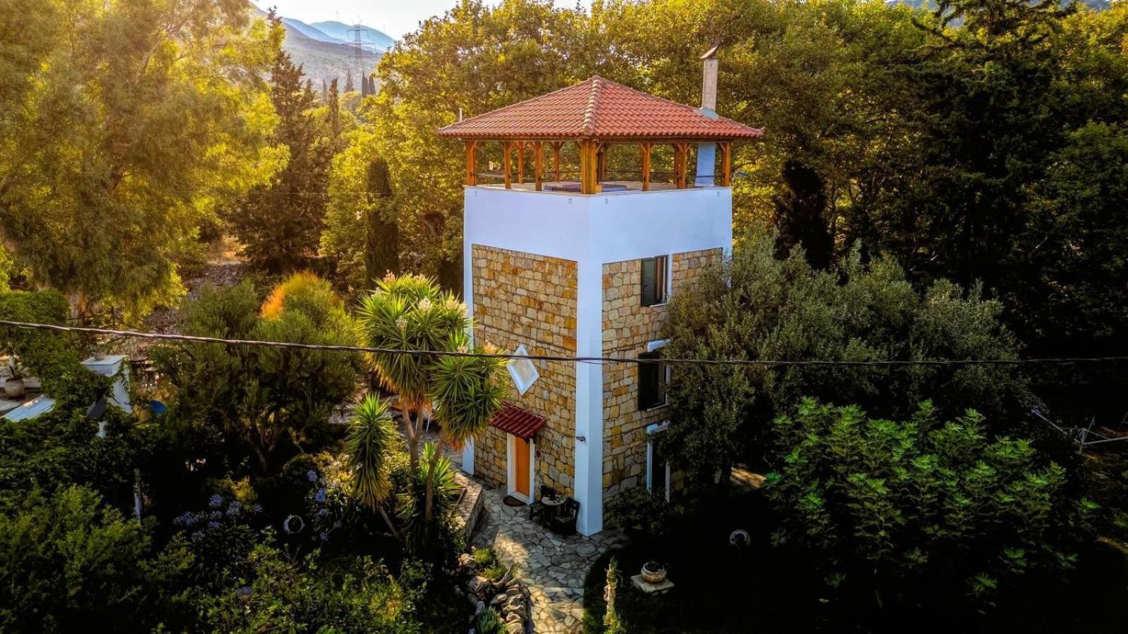 Steinturm Mit Dach-Terrasse Zwischen Fluss, Meer Und Gebirge- Spiti Pirgos Paralia Sergoulas 외부 사진